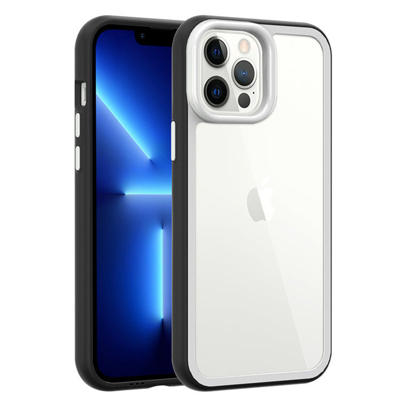 Pro iPhone 13 Pro Max nárazuvzdorné průhledné pouzdro na telefon Akrylová zadní strana + barevný rámeček odnímatelný kryt 2 v 1 Pro iPhone 13 Pro Max nárazuvzdorné průhledné pouzdro na telefon Akrylová zadní strana + barevný rámeček odnímatelný kryt 2 v 1